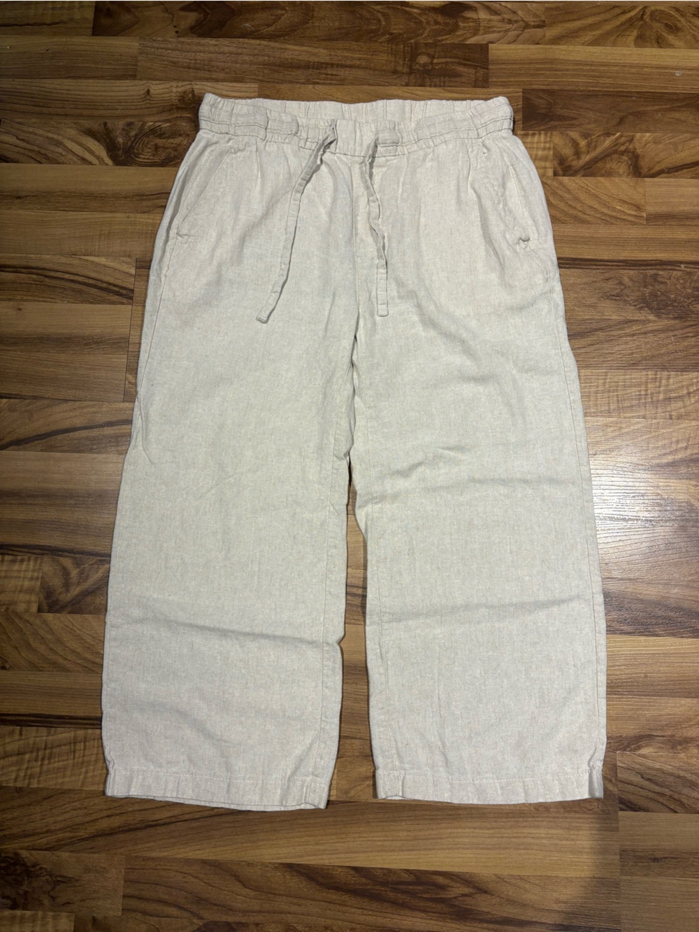 Old Navy Linen Blend High Rise Cropped Leg Pant Linen Colour Size Medium